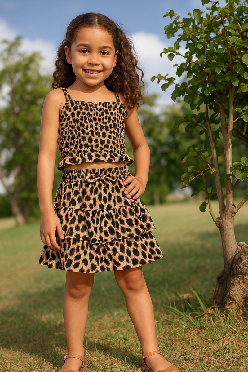ENSEMBLE JUPE LEOPARD